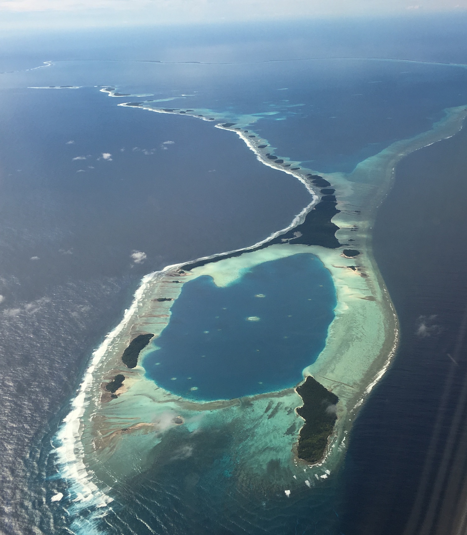 Dazzling Arno Atoll in figure of 8 from the air