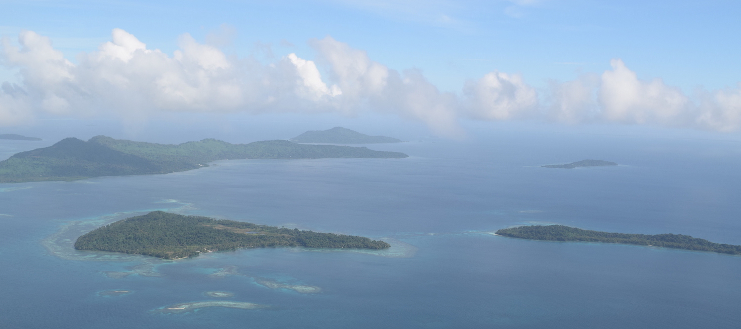 Islands in Truk Lagoon from the air