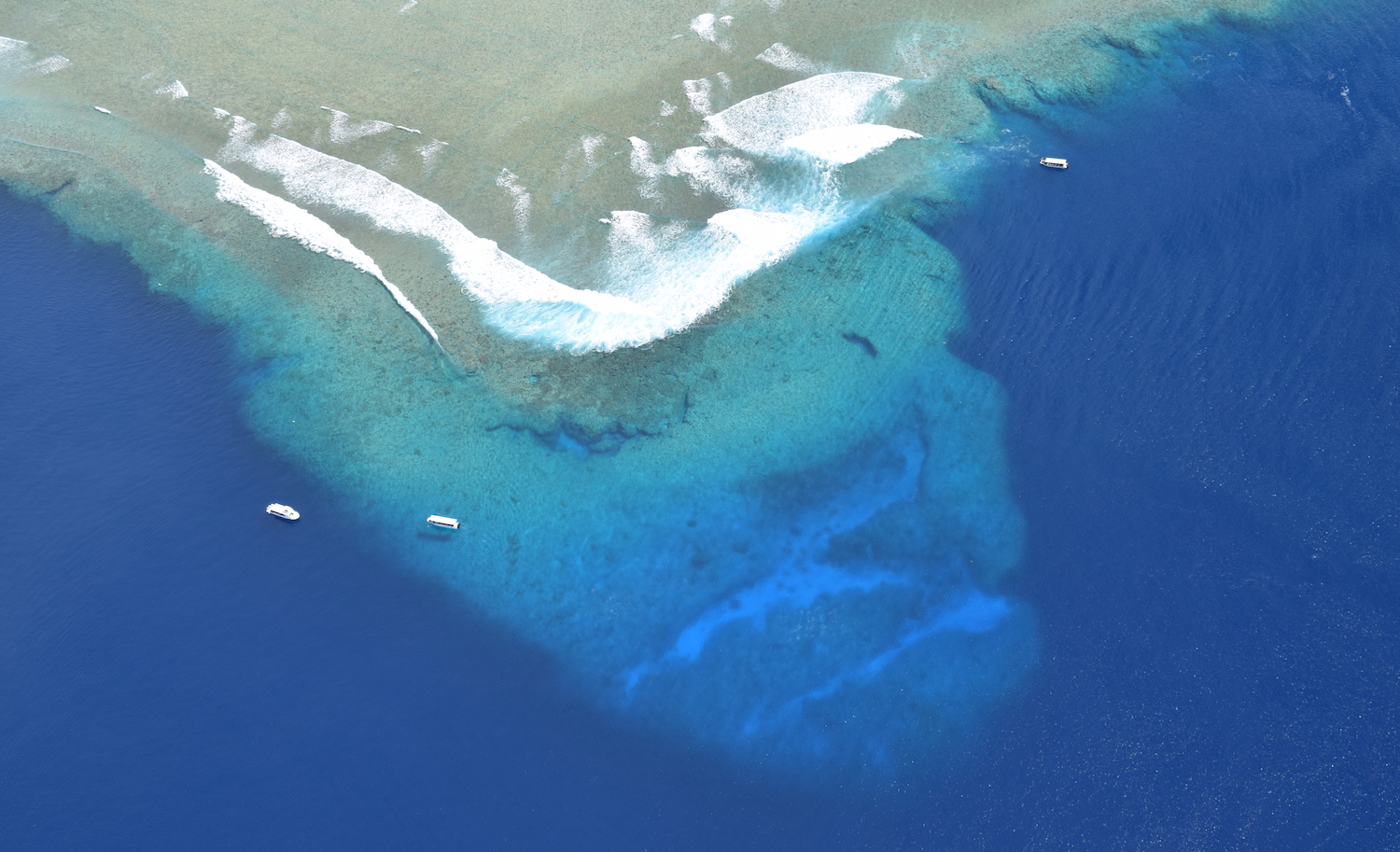 Aerial view of Blue Corner dive site in Palau