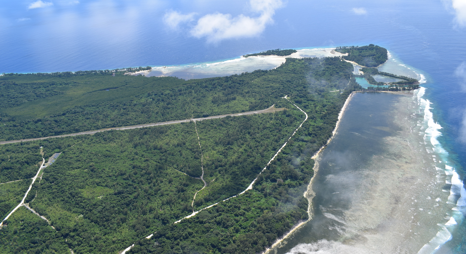 Aerial view of Peleliu battlefield in Palau
