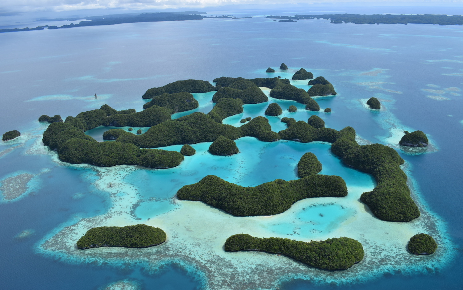 Aerial view of the Rock Islands in Palau
