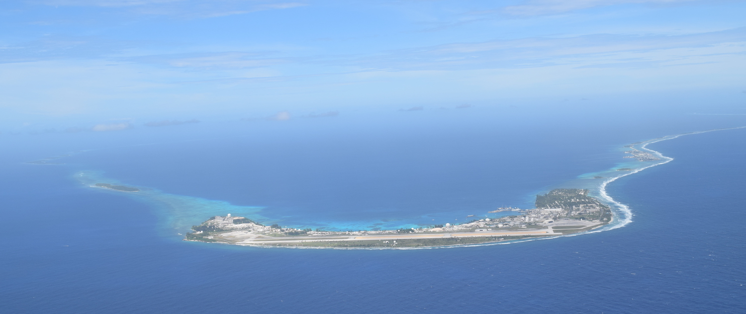 Kwajalein Atoll US military installation from the air