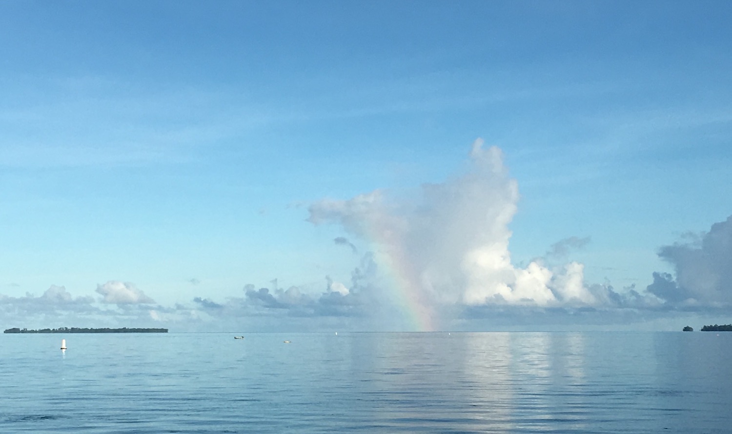 A rainbow on a clear day in Micronesia