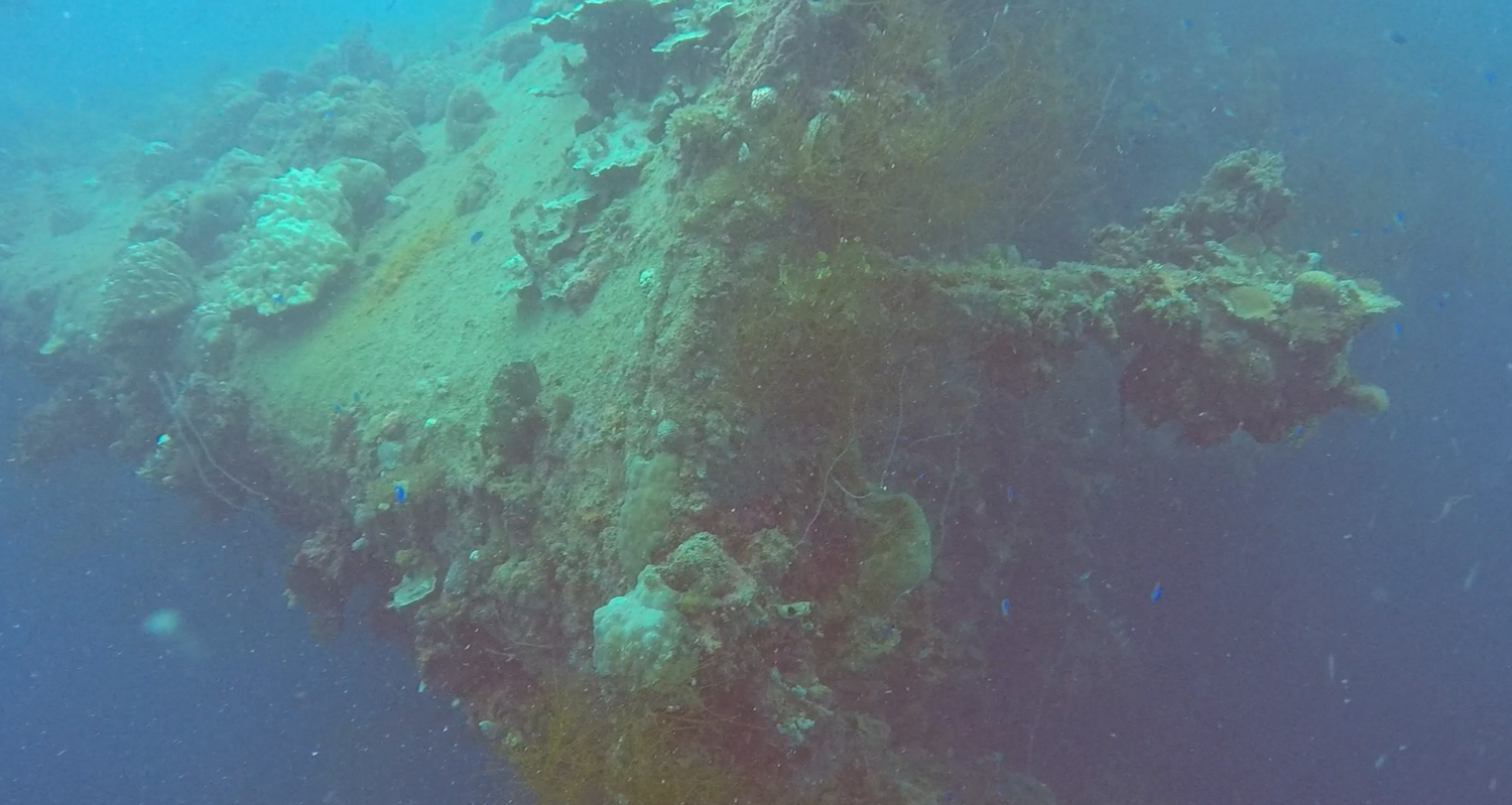 The bow of a ship wreck at Truk Lagoon