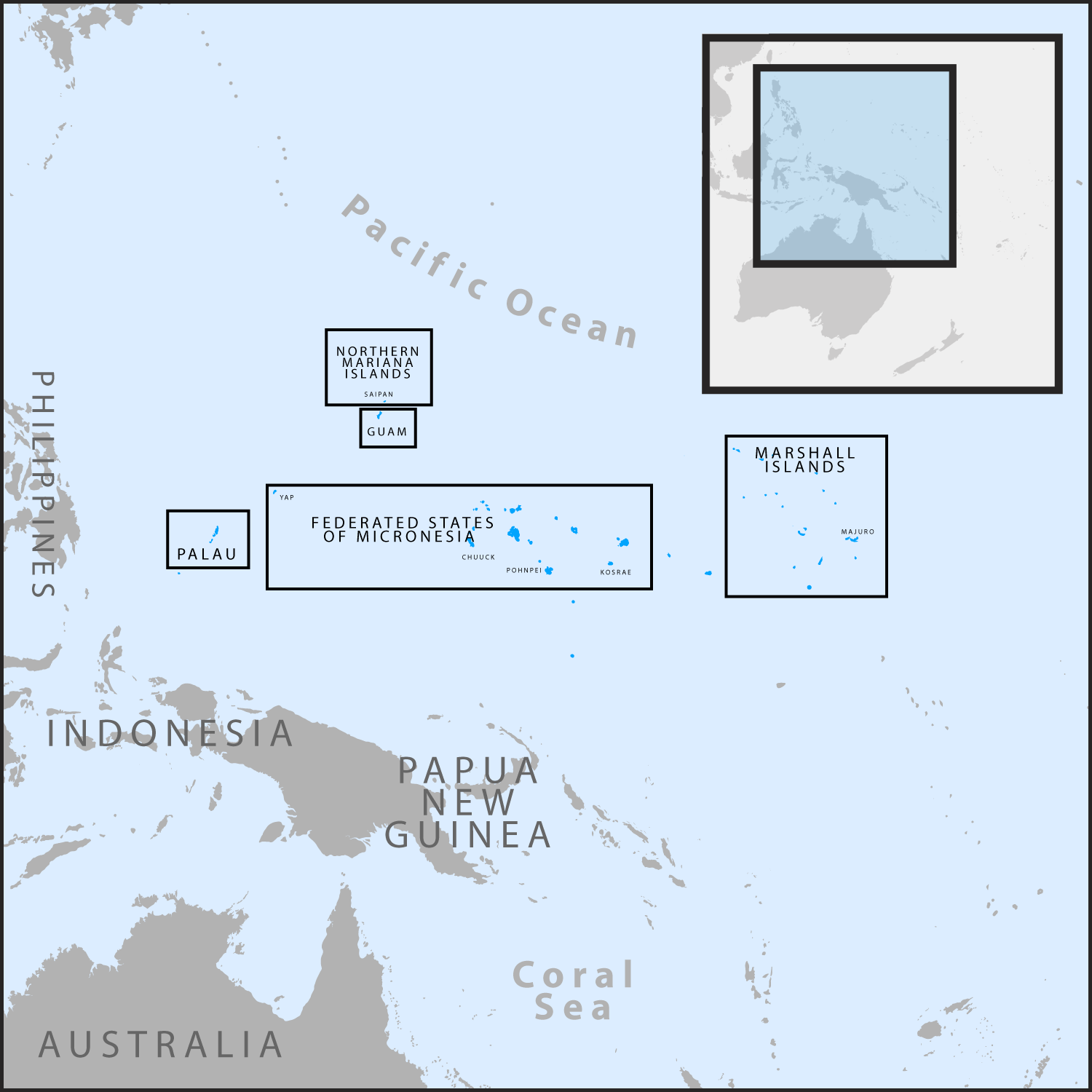 Map of Micronesia region