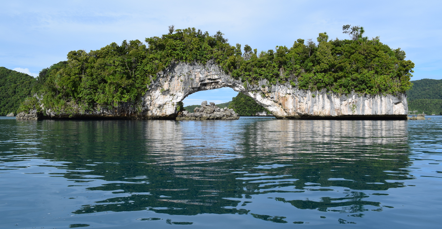 The Natural Arch in the Rock Islands in Palau