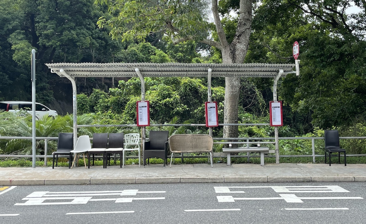 Chairs At Bus Stop
