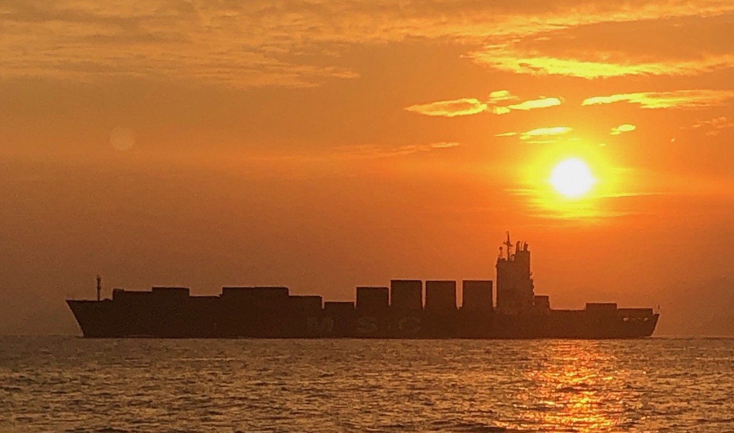 Ship In Sunset