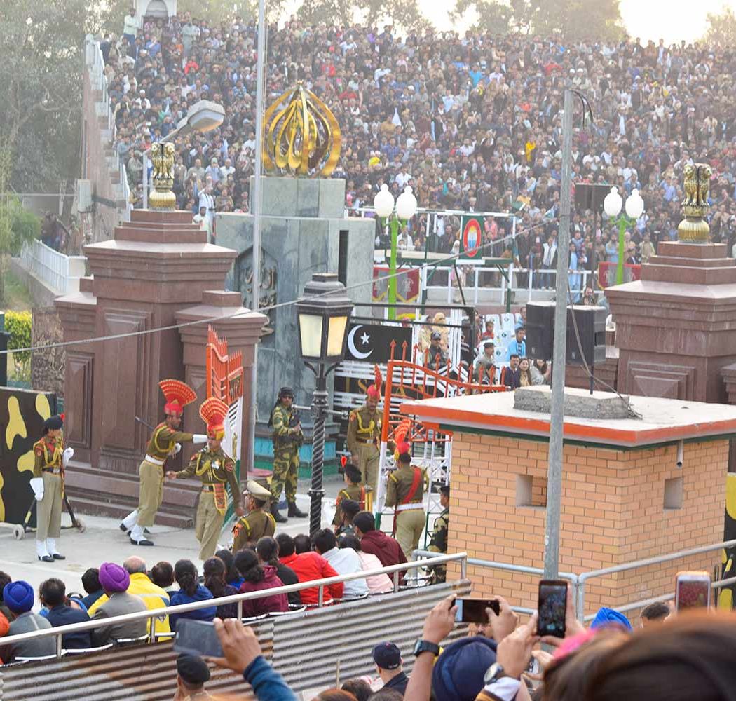 The gate at the border ceremony at Wagah, Punjab, India