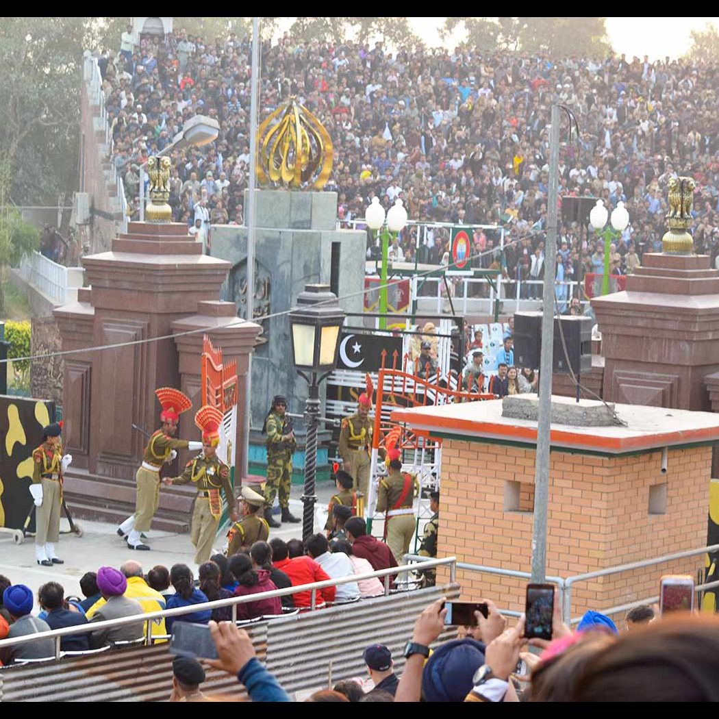 The gate at the border ceremony at Wagah, Punjab, India