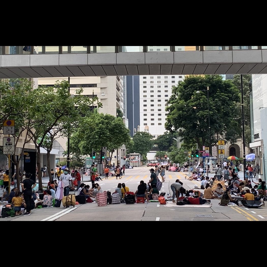Hong Kong helpers on road